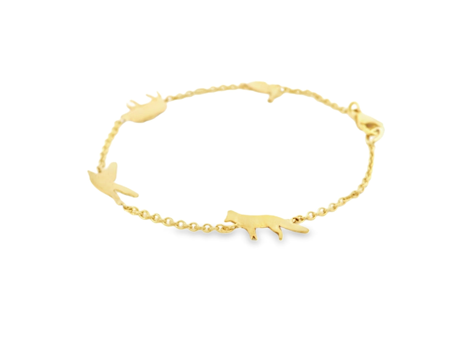 Armband aus 18kt Gelbgold mit Waldtier-Motiven