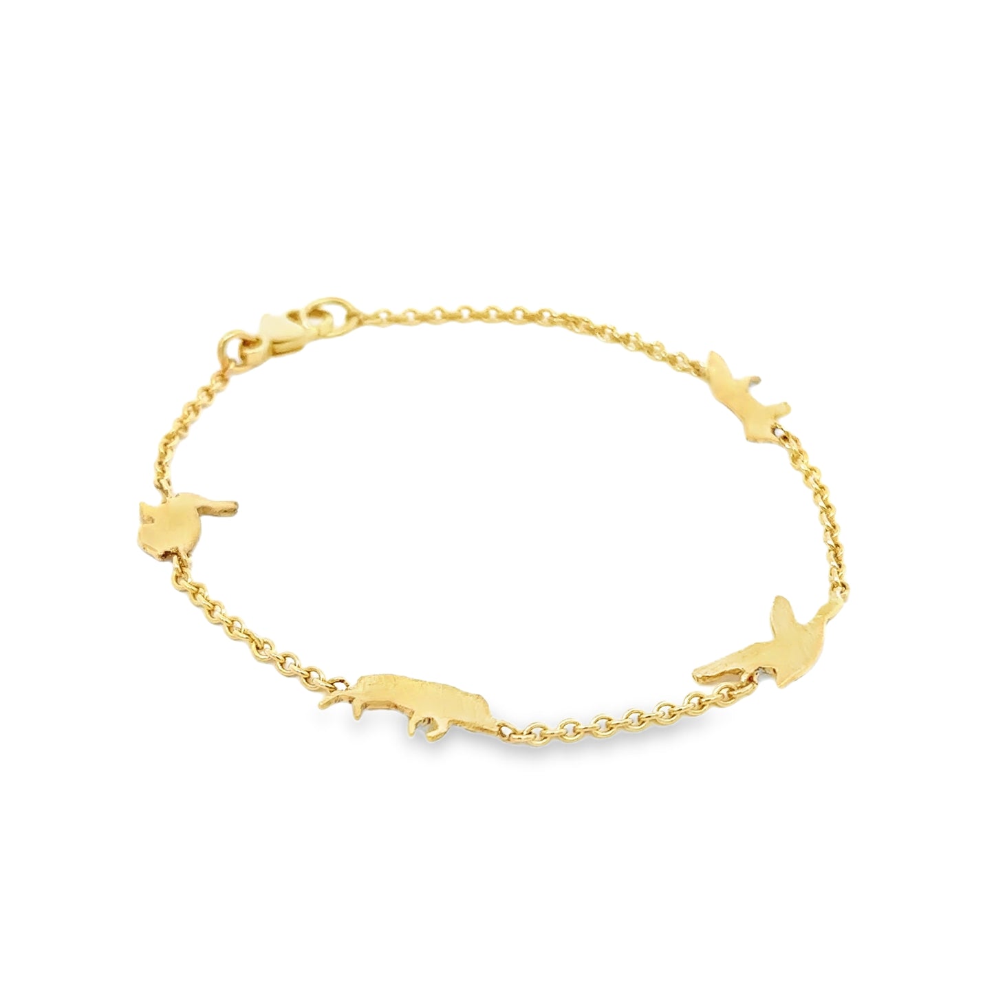 Armband aus 18kt Gelbgold mit Waldtier-Motiven