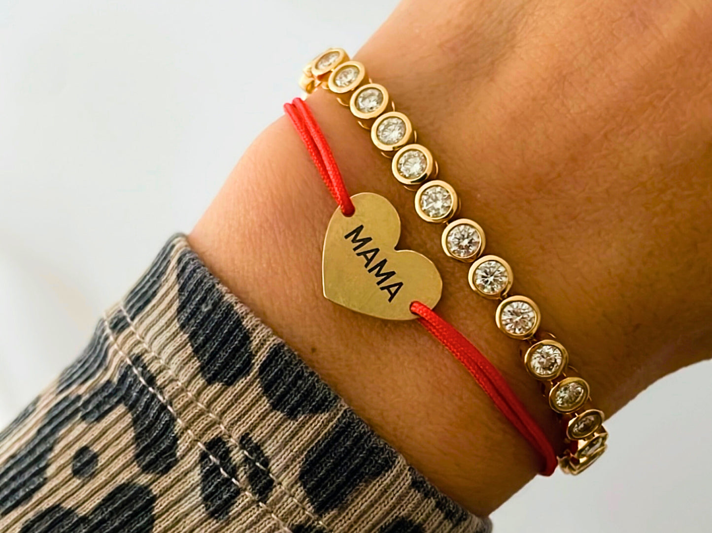 Gravur-Armband mit Herz aus 18kt Gelbgold oder 925er Silber