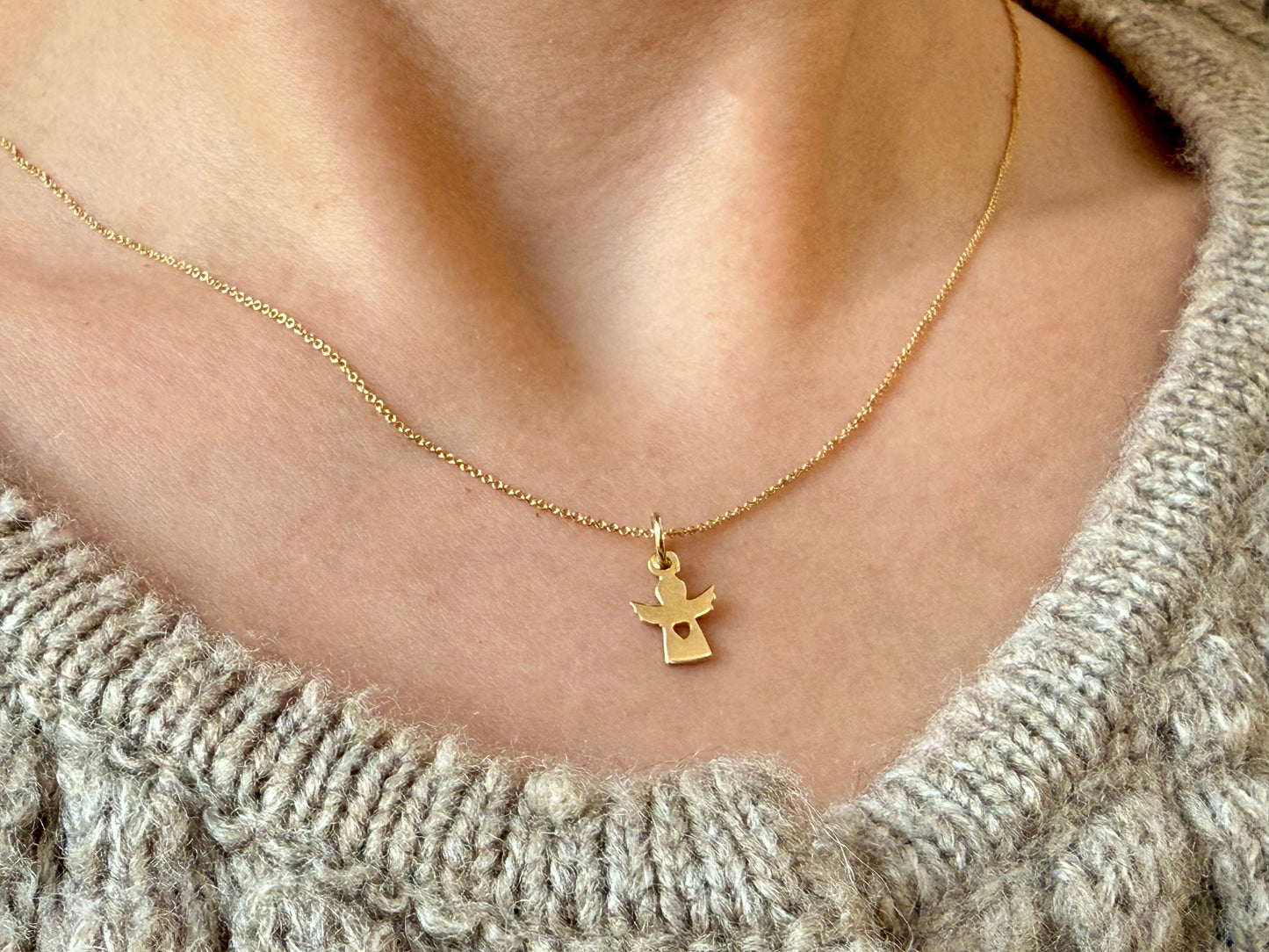 Schutzengel - Engel-Anhänger aus 18kt (opt. mit Kette)