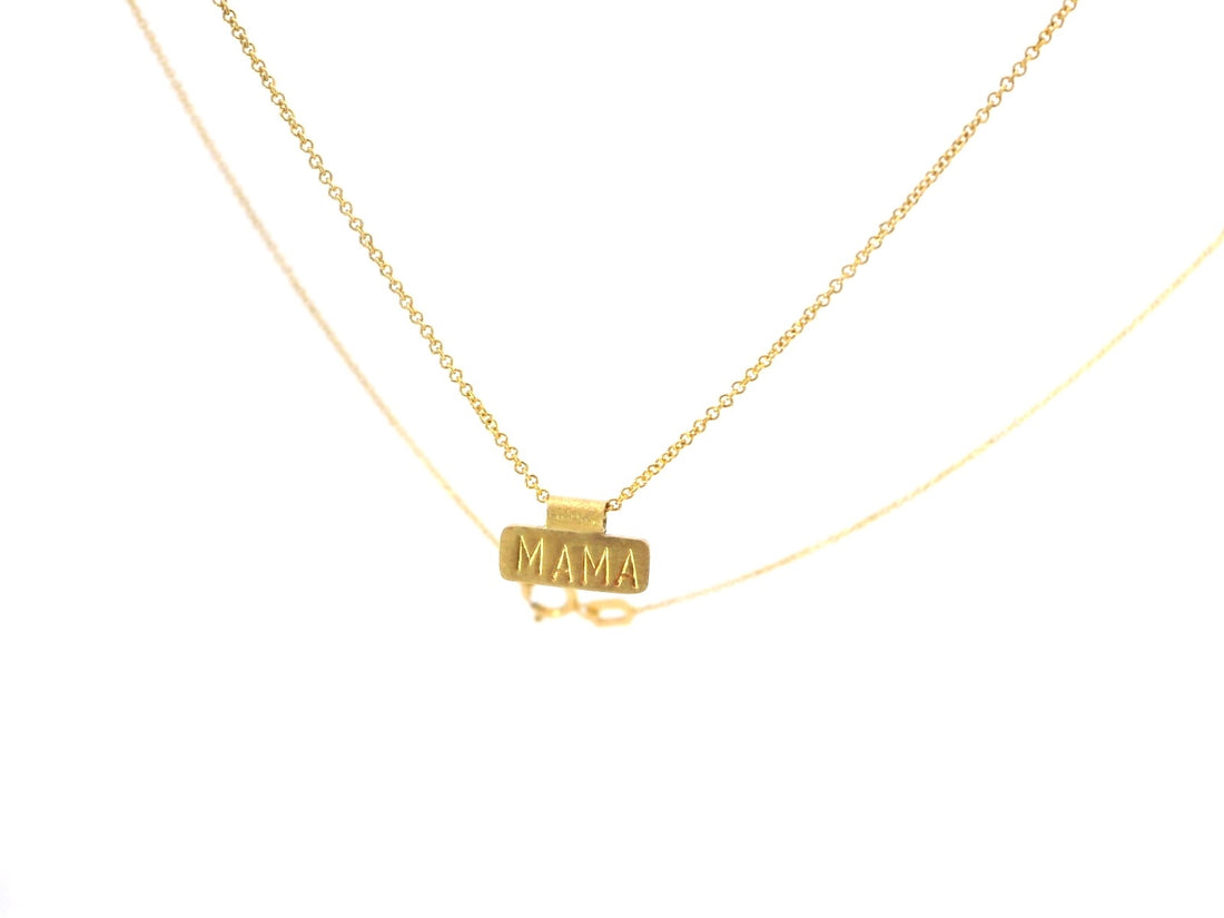 Zarte Mama-Kette aus 18kt Gelbgold