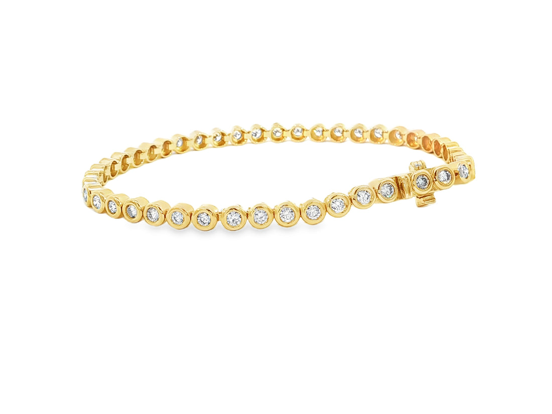 Modernes Tennisarmband in Zargenfassung – 14kt Gelbgold - 2,00ct