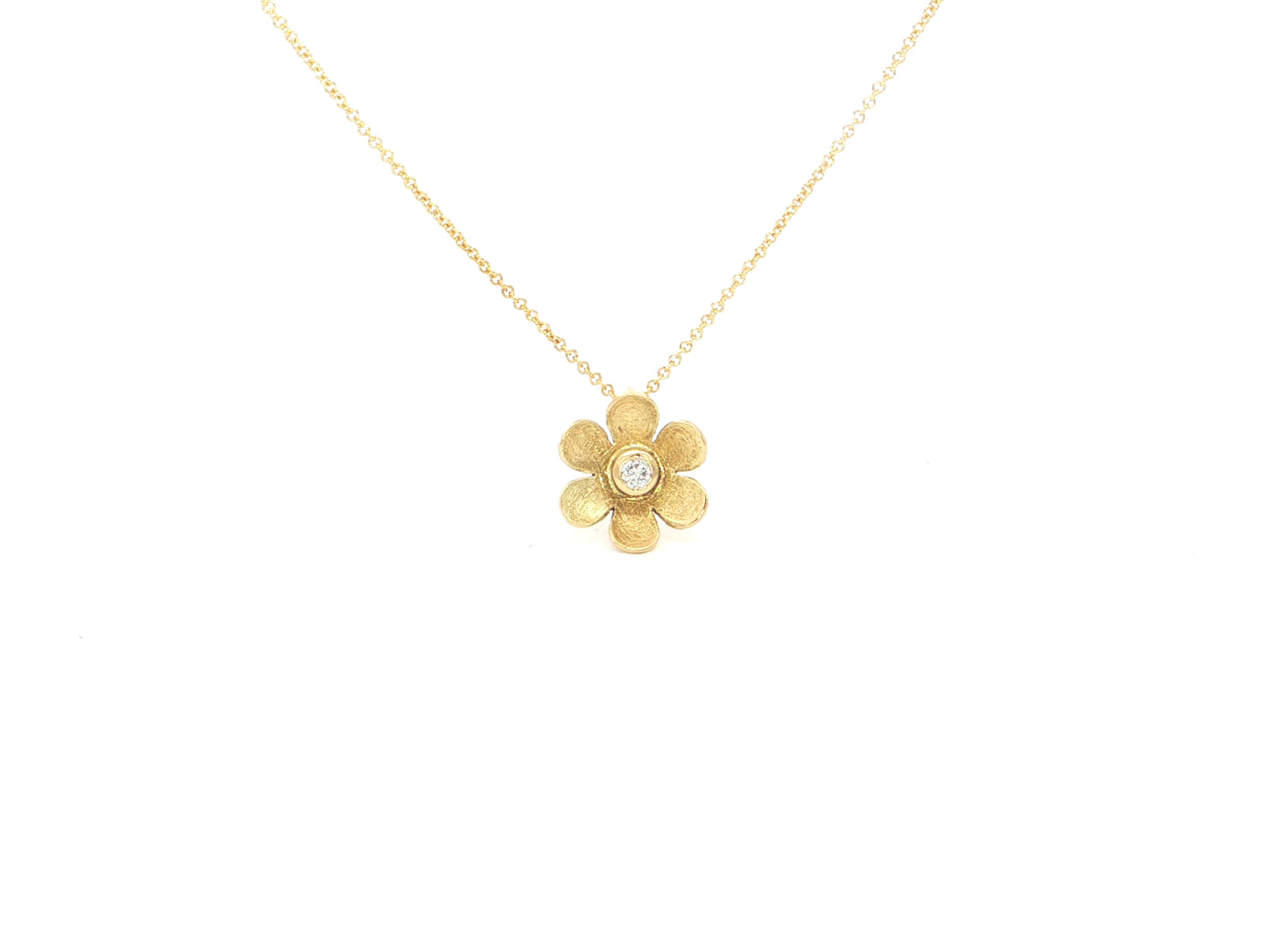 Blüten-Anhänger mit Brillant – 18kt Gelbgold