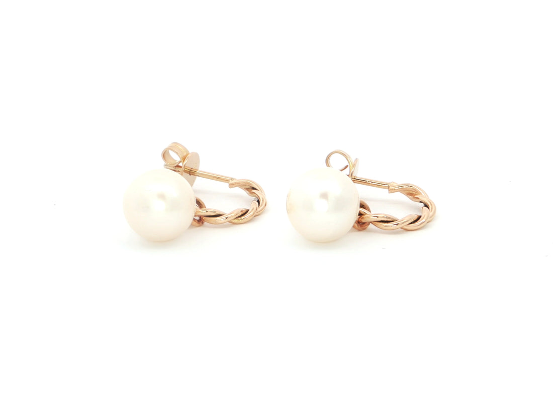Wechselkreolen aus 18kt Roségold – Kordeldesign