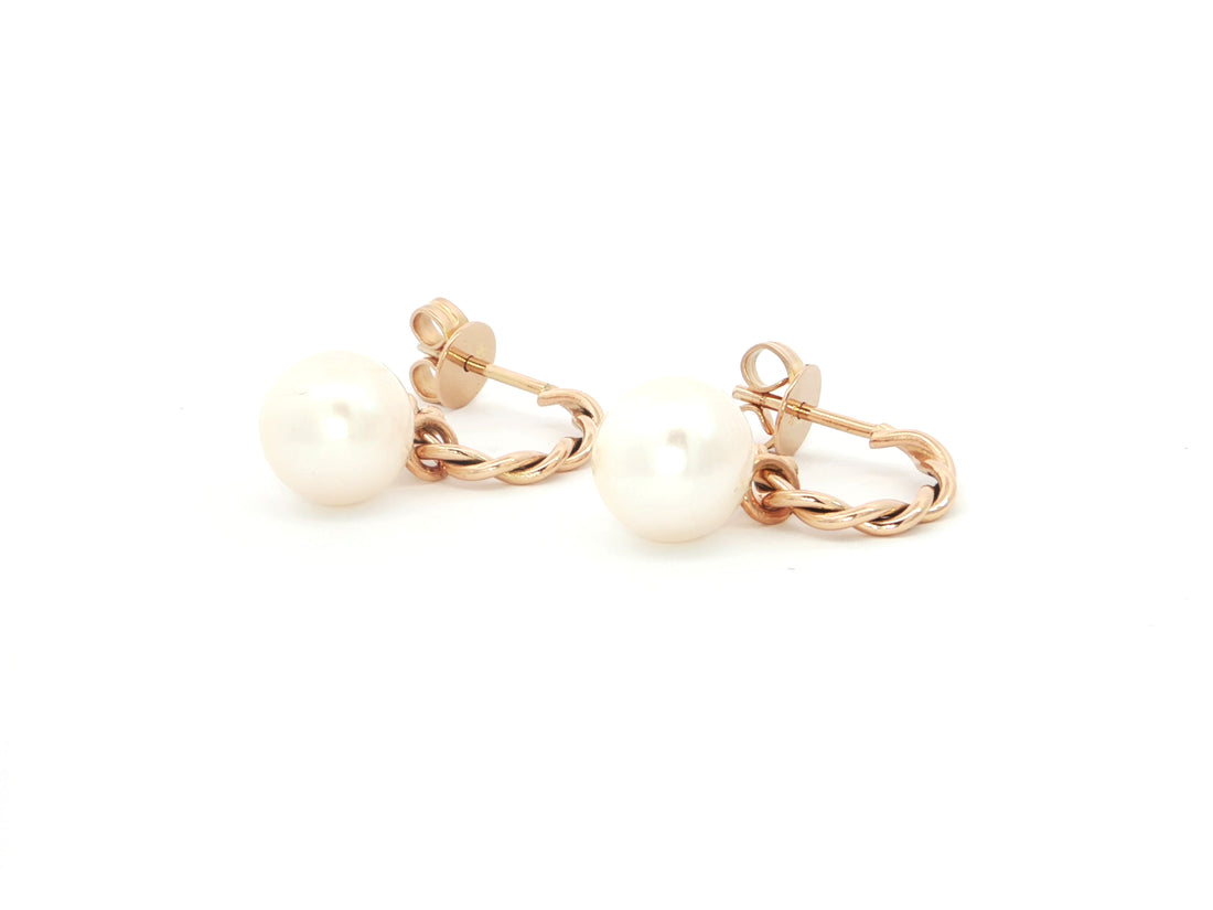 Wechselkreolen aus 18kt Roségold – Kordeldesign
