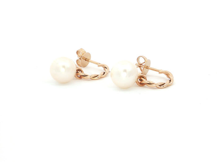 Wechselkreolen aus 18kt Roségold – Kordeldesign