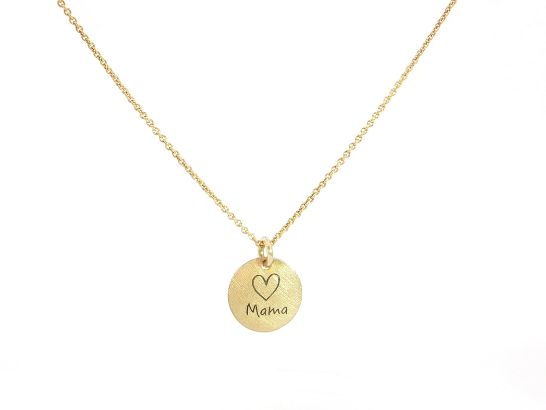 Gravurkette ♡Mama – 18kt Gelbgold