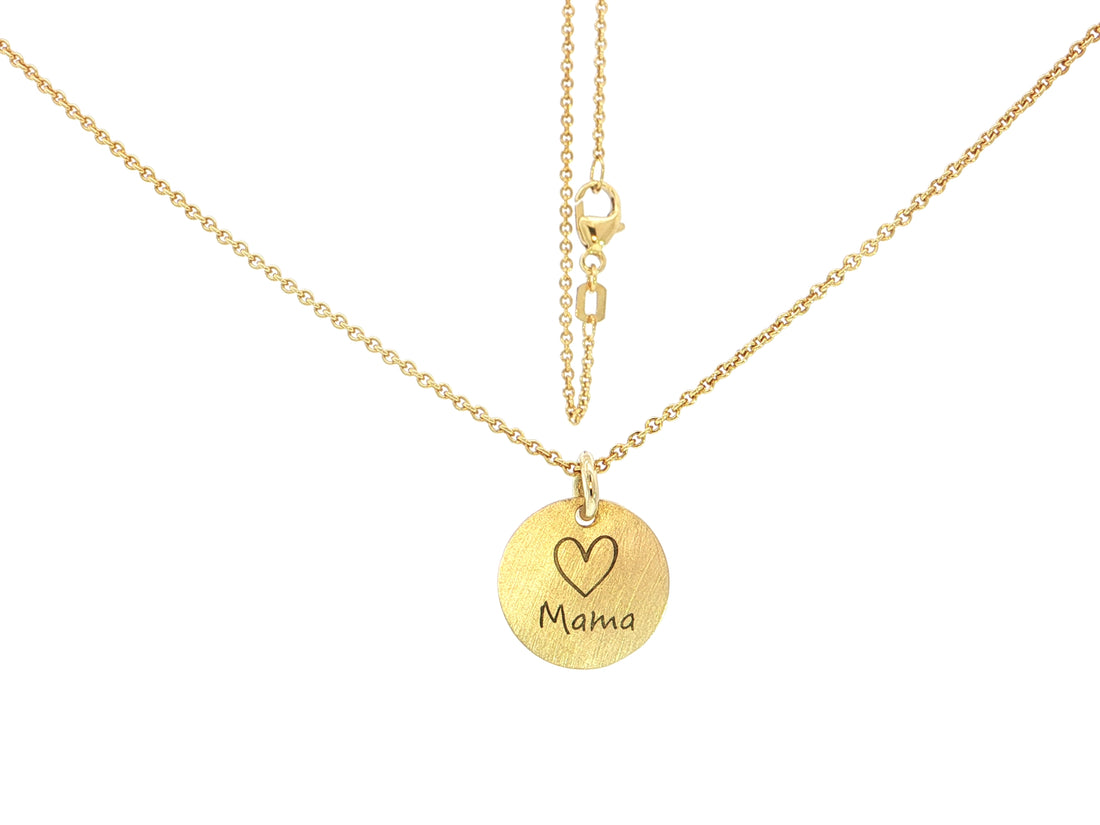 Gravurkette ♡Mama – 18kt Gelbgold