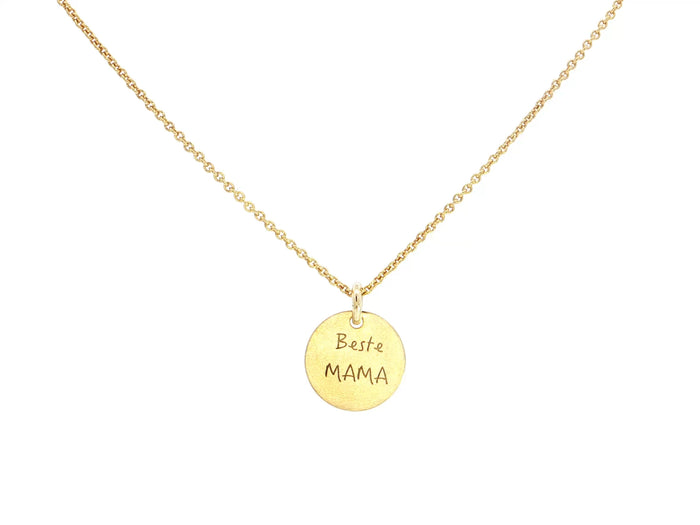 Gravurkette „Beste MAMA“ – 18kt Gelbgold