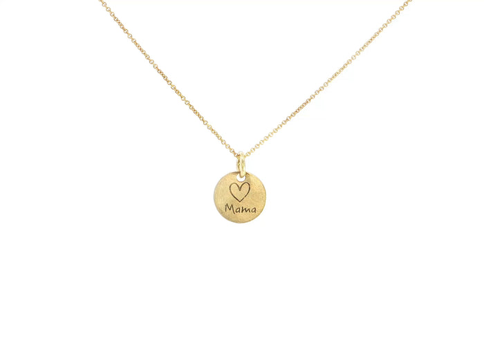 Filigrane Gravurkette „♡Mama“ – 18kt Gelbgold
