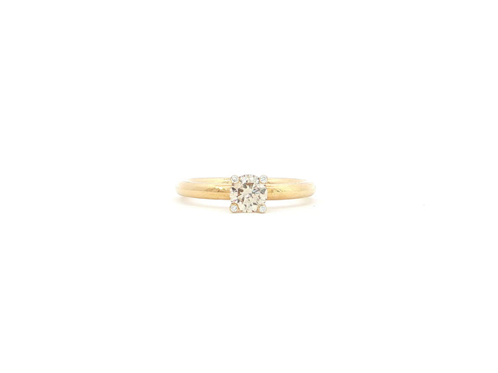 Verlobungsring – Solitär aus 18kt Gelbgold mit Champagner-Diamant 0,50 ct