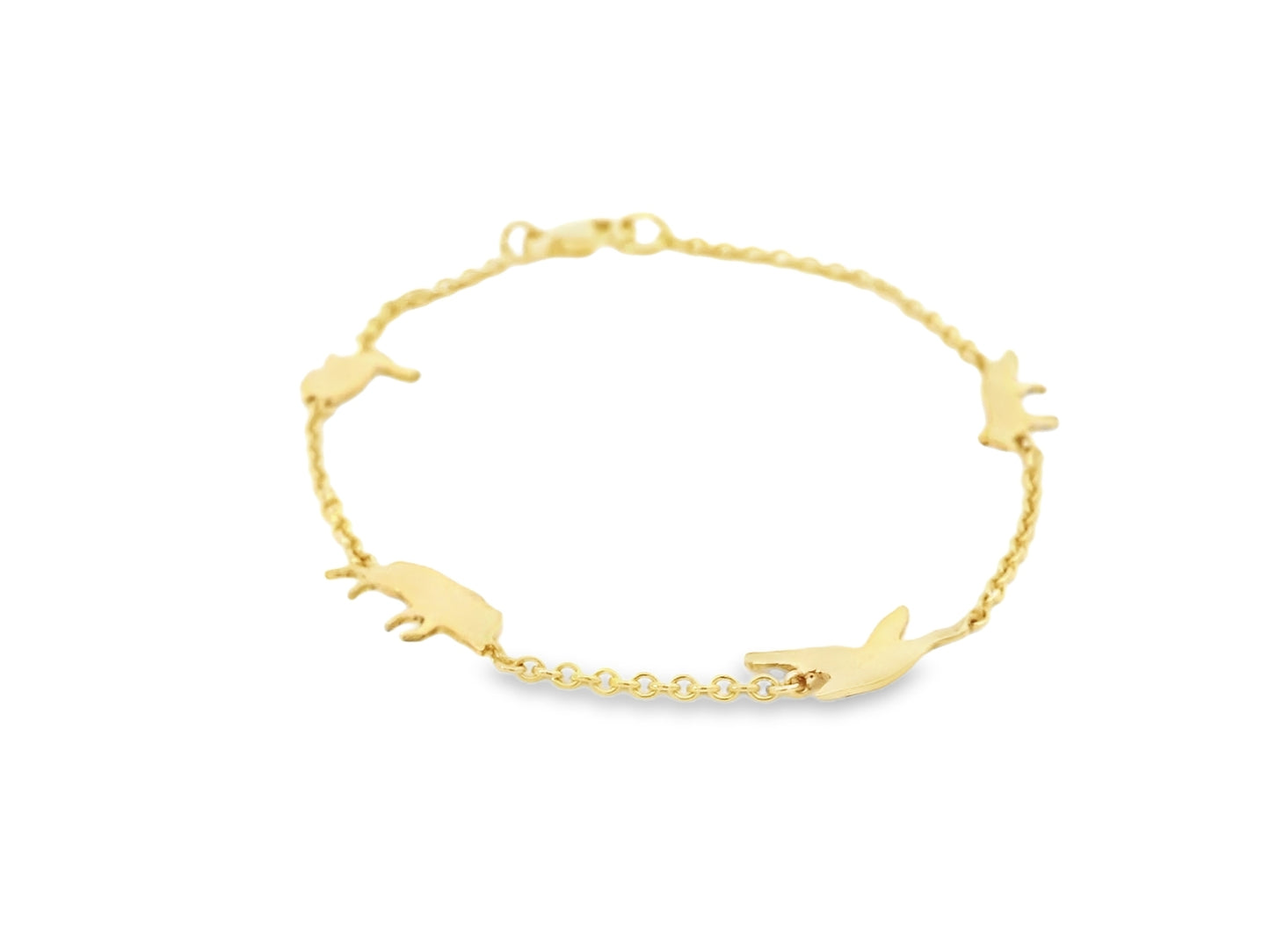 Armband aus 18kt Gelbgold mit Waldtier-Motiven