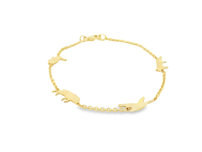 Armband aus 18kt Gelbgold mit Waldtier-Motiven