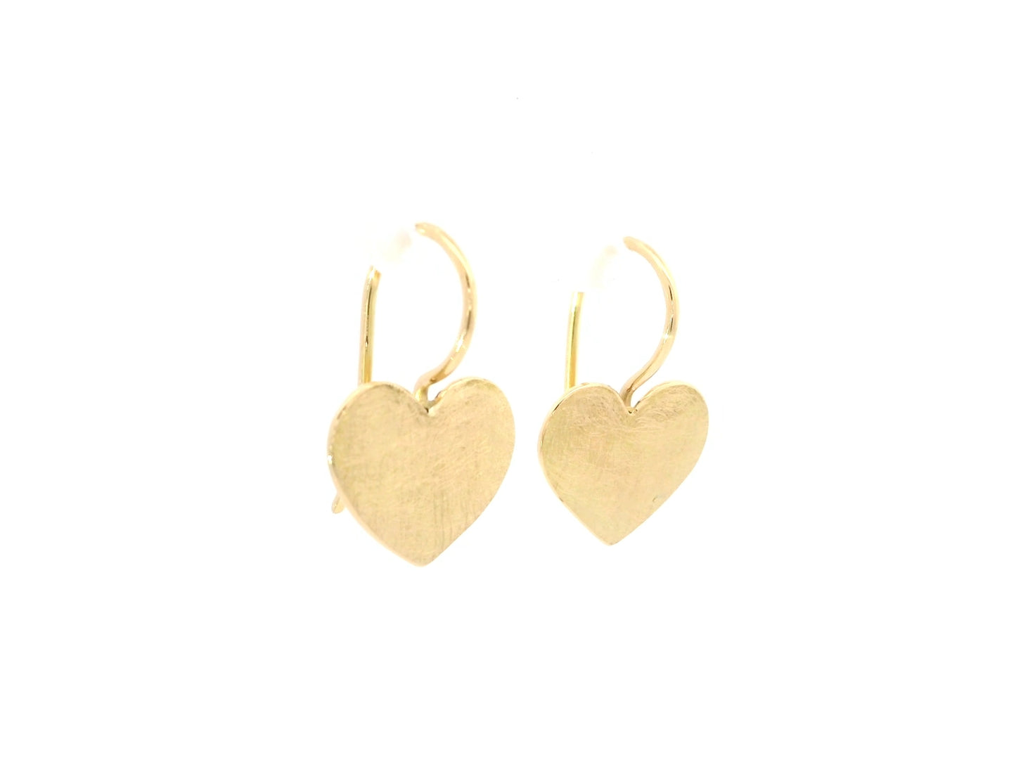 Ohrhänger aus 18kt Gelbgold mit Eismatt-Herz