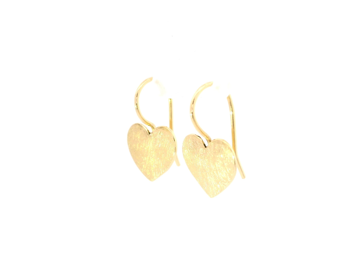 Ohrhänger aus 18kt Gelbgold mit Eismatt-Herz