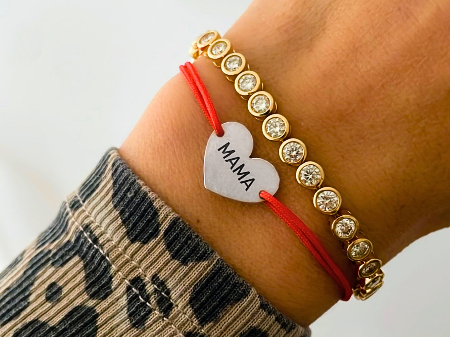Gravur-Armband mit Herz aus 18kt Gelbgold oder 925er Silber