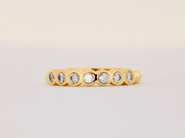 Ring aus 18kt Gelbgold mit 7 Brillanten