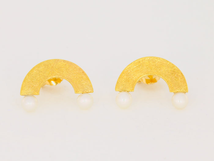 Ohrstecker aus 18kt Gelbgold mit je zwei Süßwasserperlen