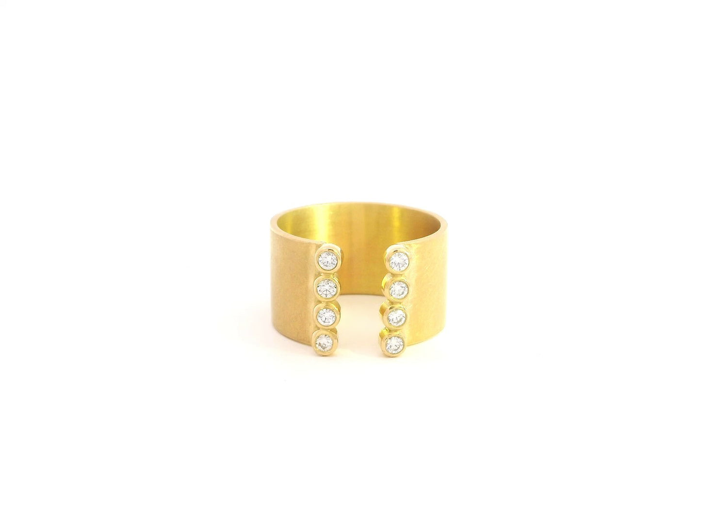 Offener Ring aus 18kt Gelbgold mit acht Brillanten