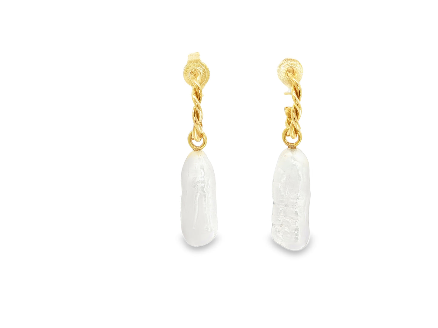 Wechselkreolen aus 18kt Gelbgold – Kordeldesign