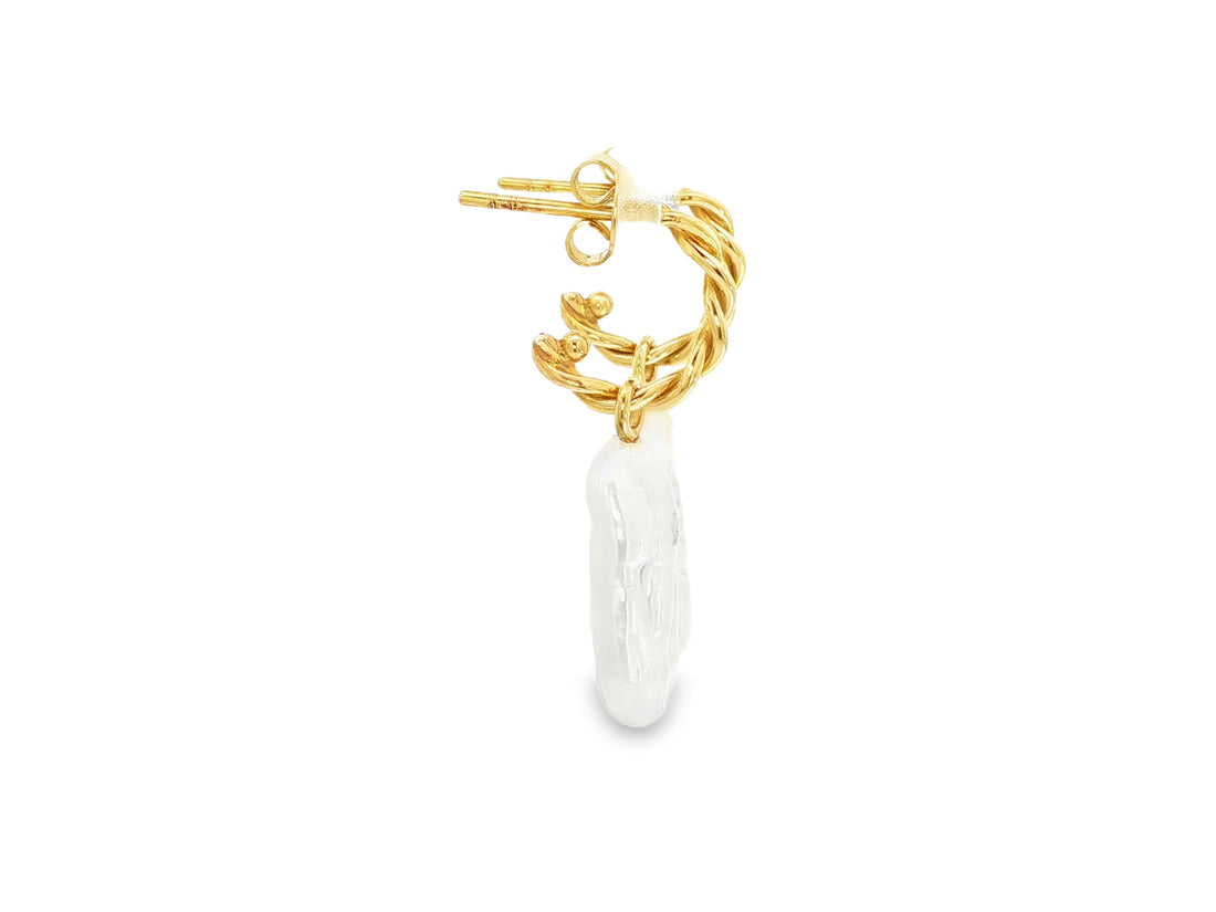 Wechselkreolen aus 18kt Gelbgold – Kordeldesign