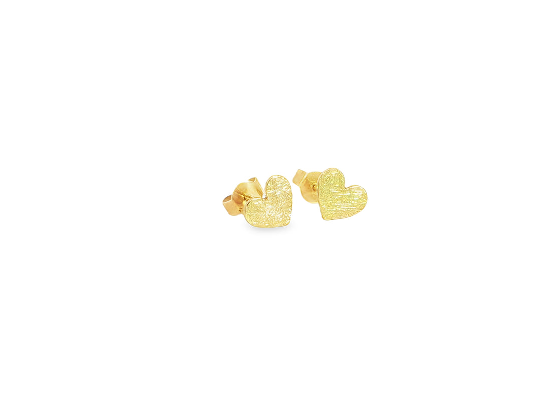 Ohrstecker aus 18kt Gelbgold – flaches Herz
