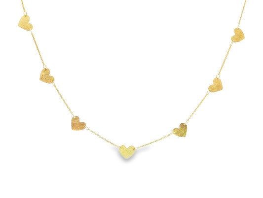 Kette aus 18kt Gelbgold mit Herzplättchen