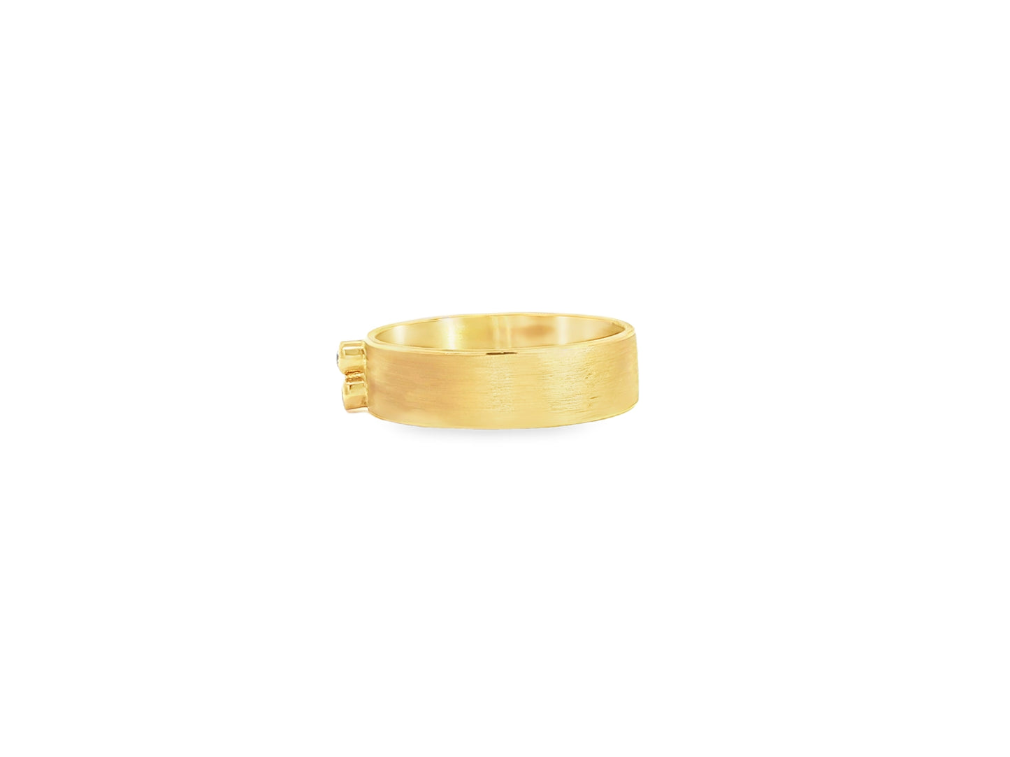Goldring aus 18kt Gelbgold mit zwei Brillanten