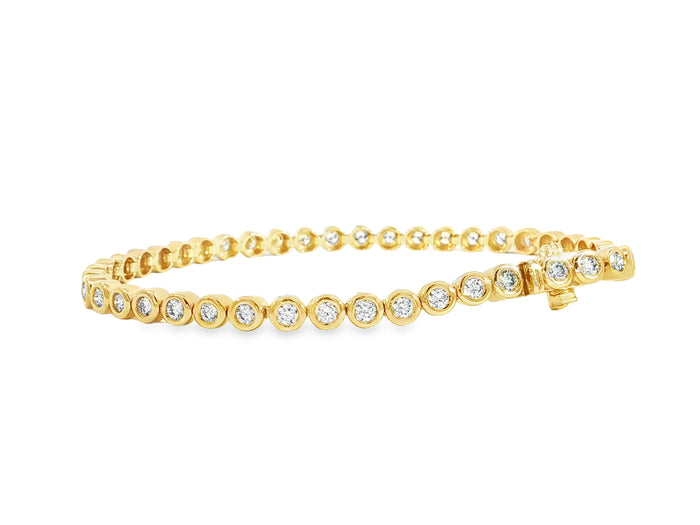 Modernes Tennisarmband in Zargenfassung – 14kt Gelbgold - 2,00ct
