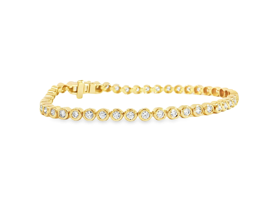 Modernes Tennisarmband in Zargenfassung – 14kt Gelbgold - 2,00ct