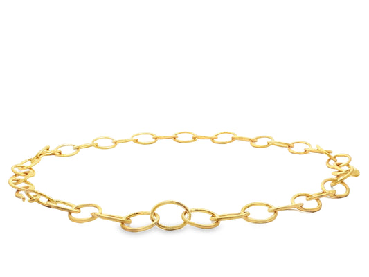 Massive handgefertigte Ösenkette aus 18kt Gelbgold – kraftvoll, elegant &amp; zeitlos