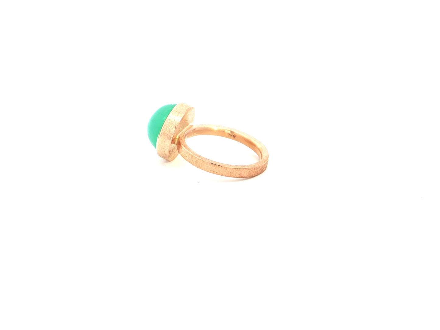 Chrysopras-Ring aus 18kt Rotgold – eismatt &amp; eindrucksvoll