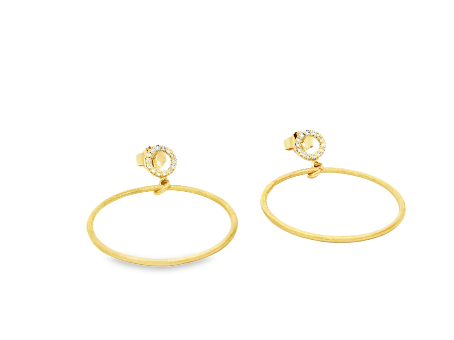 „Rayon d’Or Élancé“ – Ohrstecker aus 18kt Gelbgold mit Brillantkreis