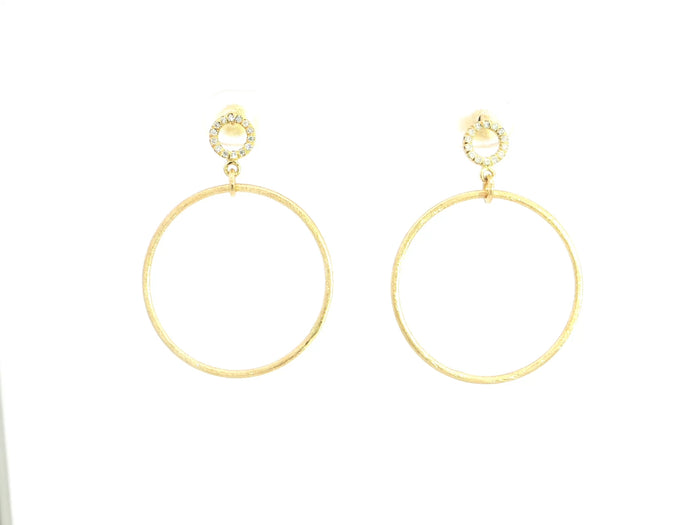 „Rayon d’Or Élancé“ – Ohrstecker aus 18kt Gelbgold mit Brillantkreis