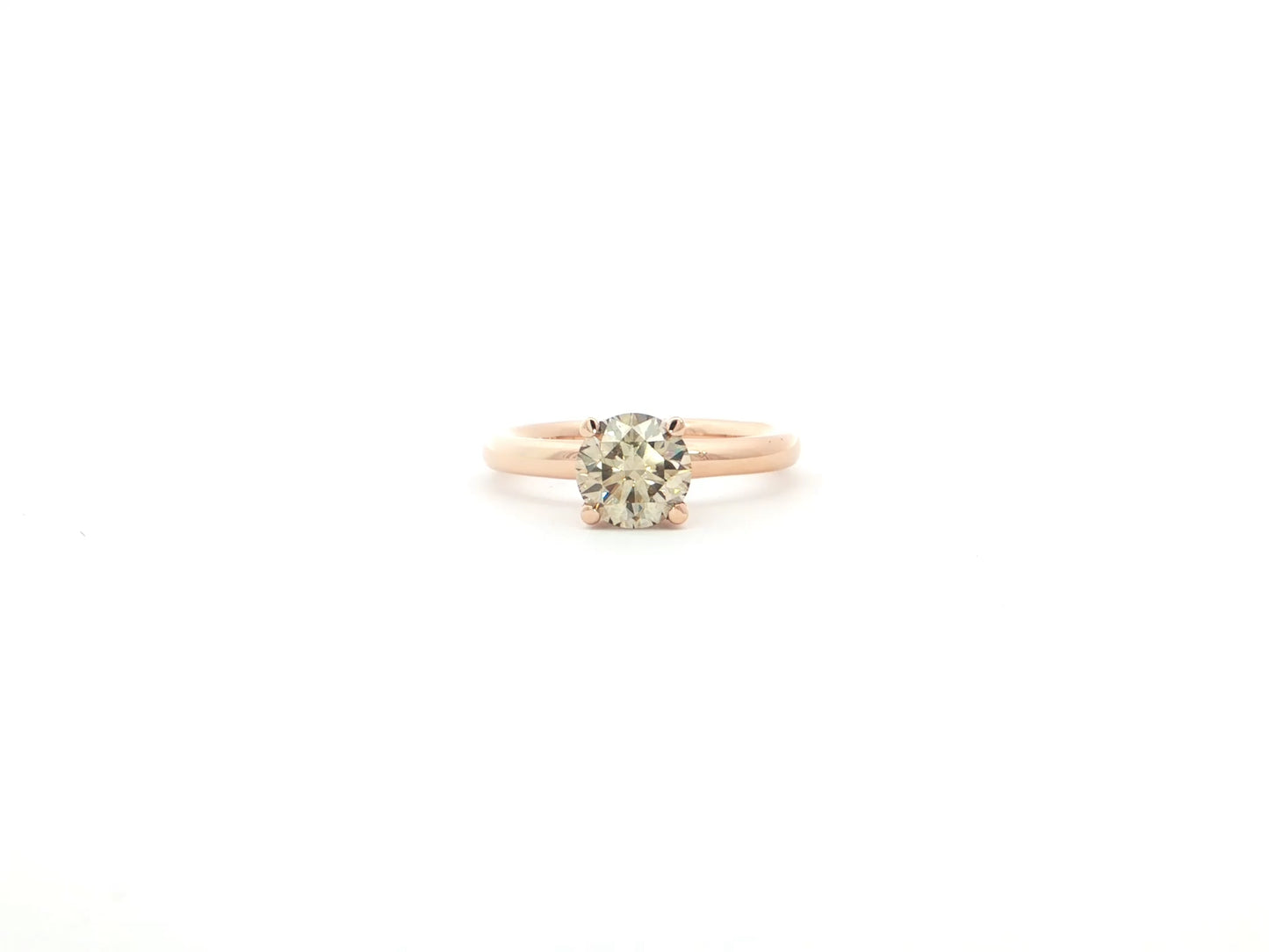 „Champagne Éternité“ – Solitärring aus 18kt Roségold mit Champagnerdiamant