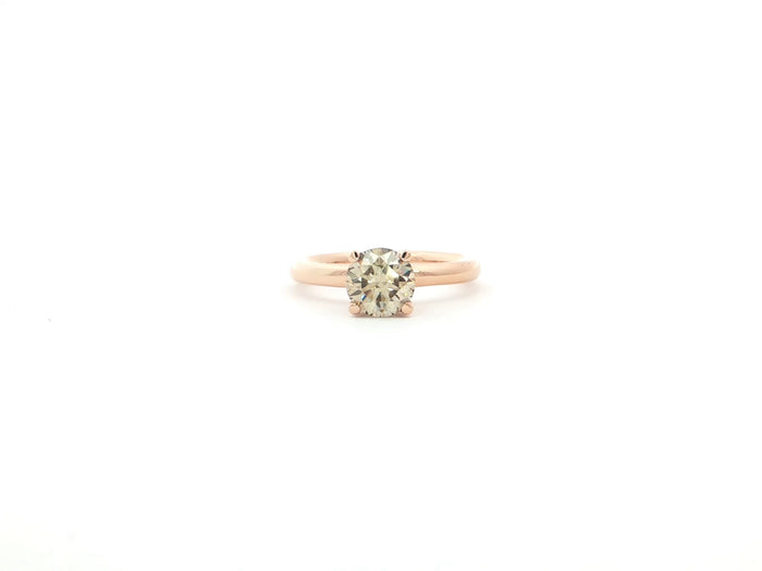 „Champagne Éternité“ – Solitärring aus 18kt Roségold mit Champagnerdiamant