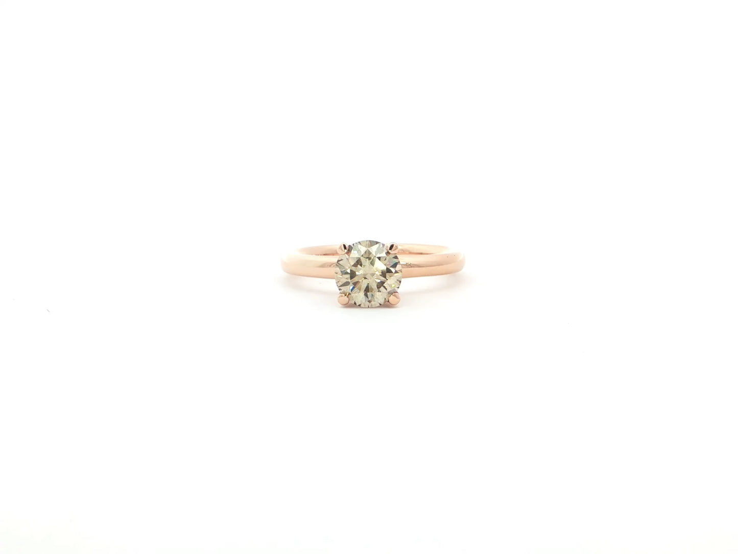 „Champagne Éternité“ – Solitärring aus 18kt Roségold mit Champagnerdiamant