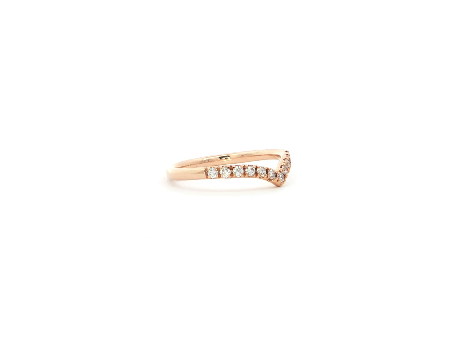 Feiner V-Beisteckring mit Brillanten – 18kt Roségold