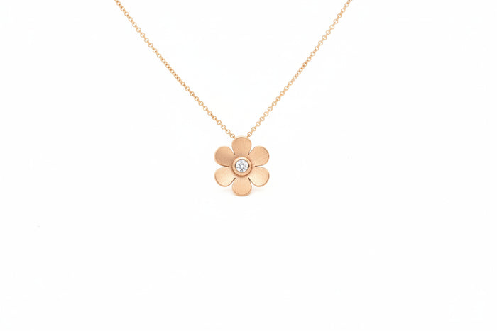 Blüten-Anhänger mit Brillant – 18kt Roségold