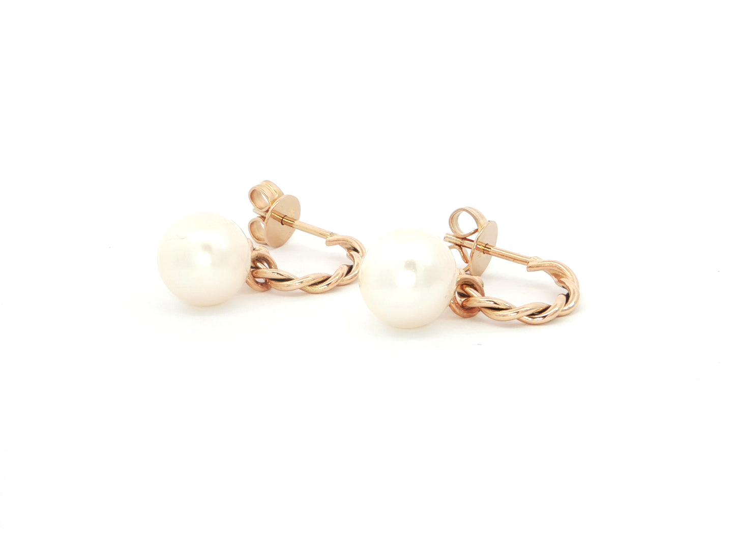 Wechselkreolen aus 18kt Roségold – Kordeldesign