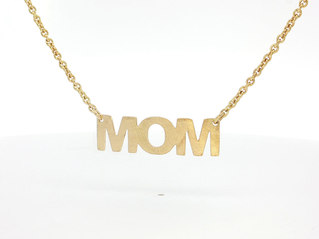 Große MOM Statementkette – 18kt Gelbgold