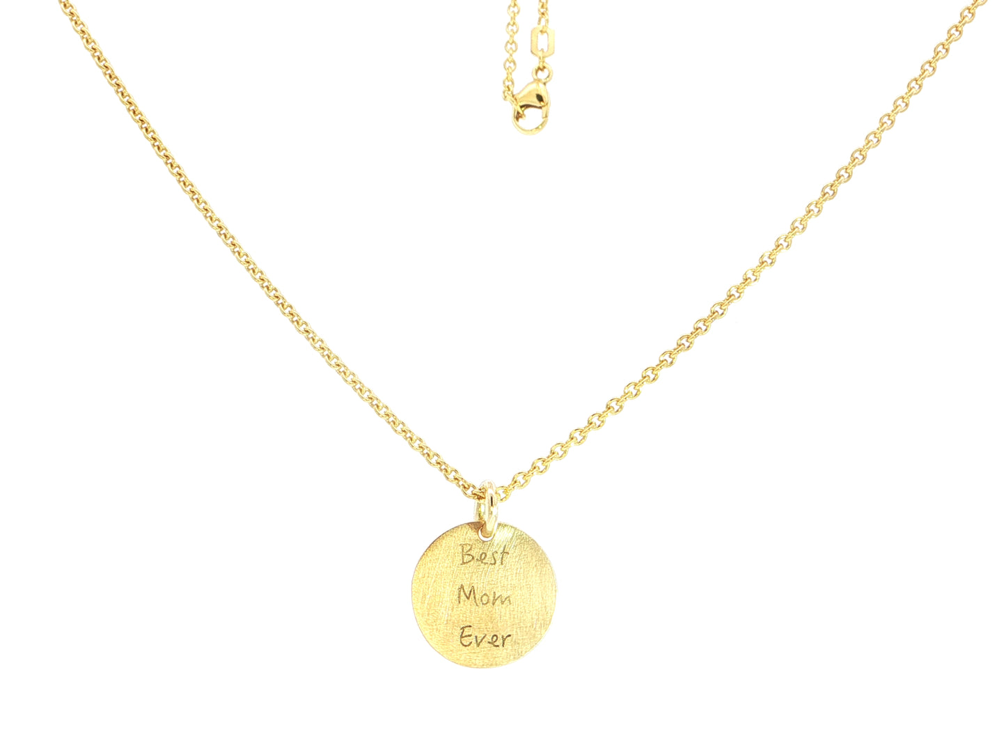 Gravurkette „Best Mom ever“ – 18kt Gelbgold