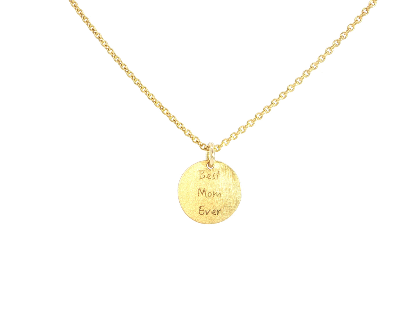 Gravurkette „Best Mom ever“ – 18kt Gelbgold