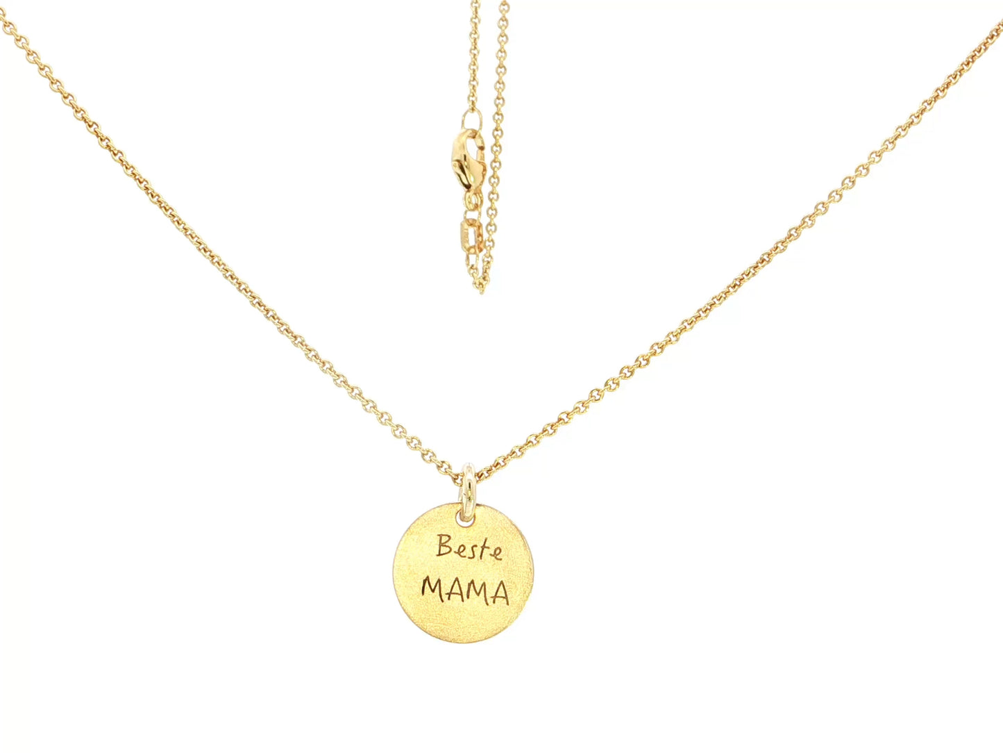 Gravurkette „Beste MAMA“ – 18kt Gelbgold