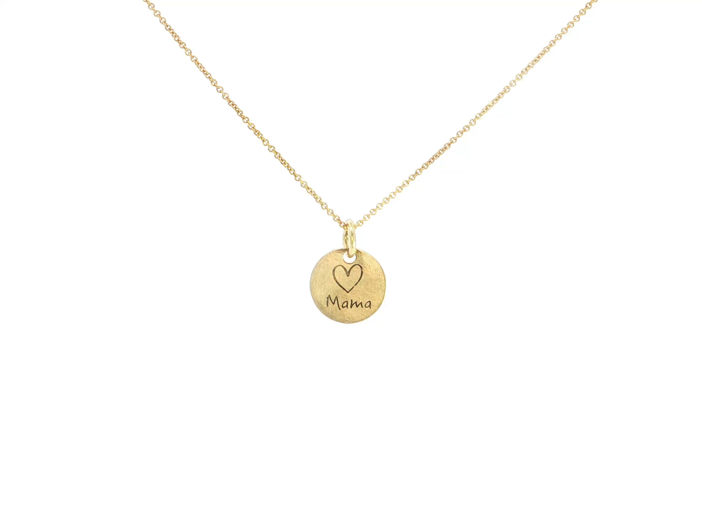 Filigrane Gravurkette „♡Mama“ – 18kt Gelbgold