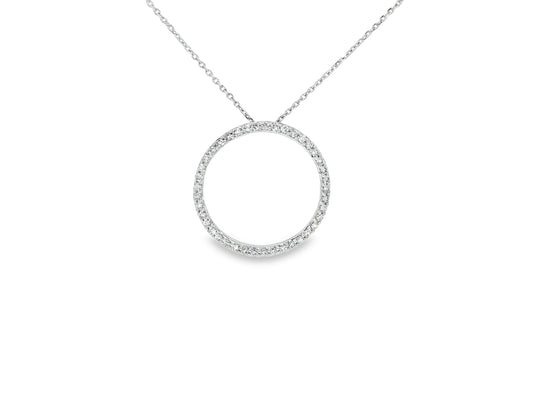 Kreis des Lichts – Anhänger-Kette aus 18kt Weißgold mit Brillanten