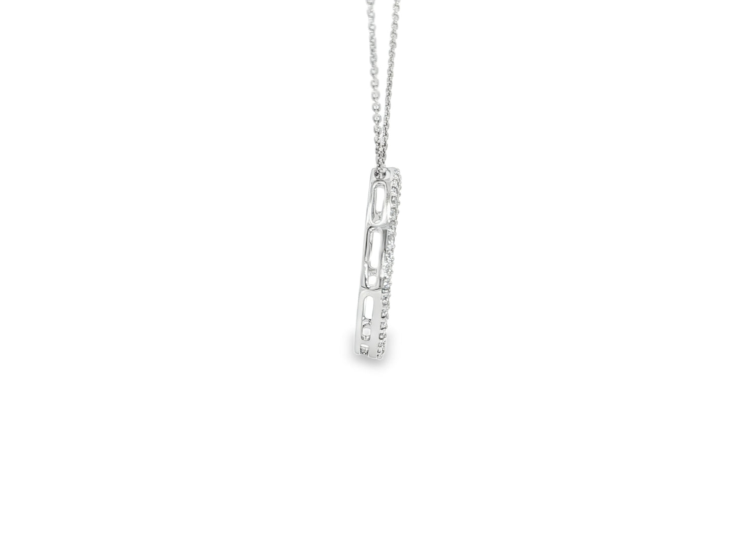 Kreis des Lichts – Anhänger-Kette aus 18kt Weißgold mit Brillanten