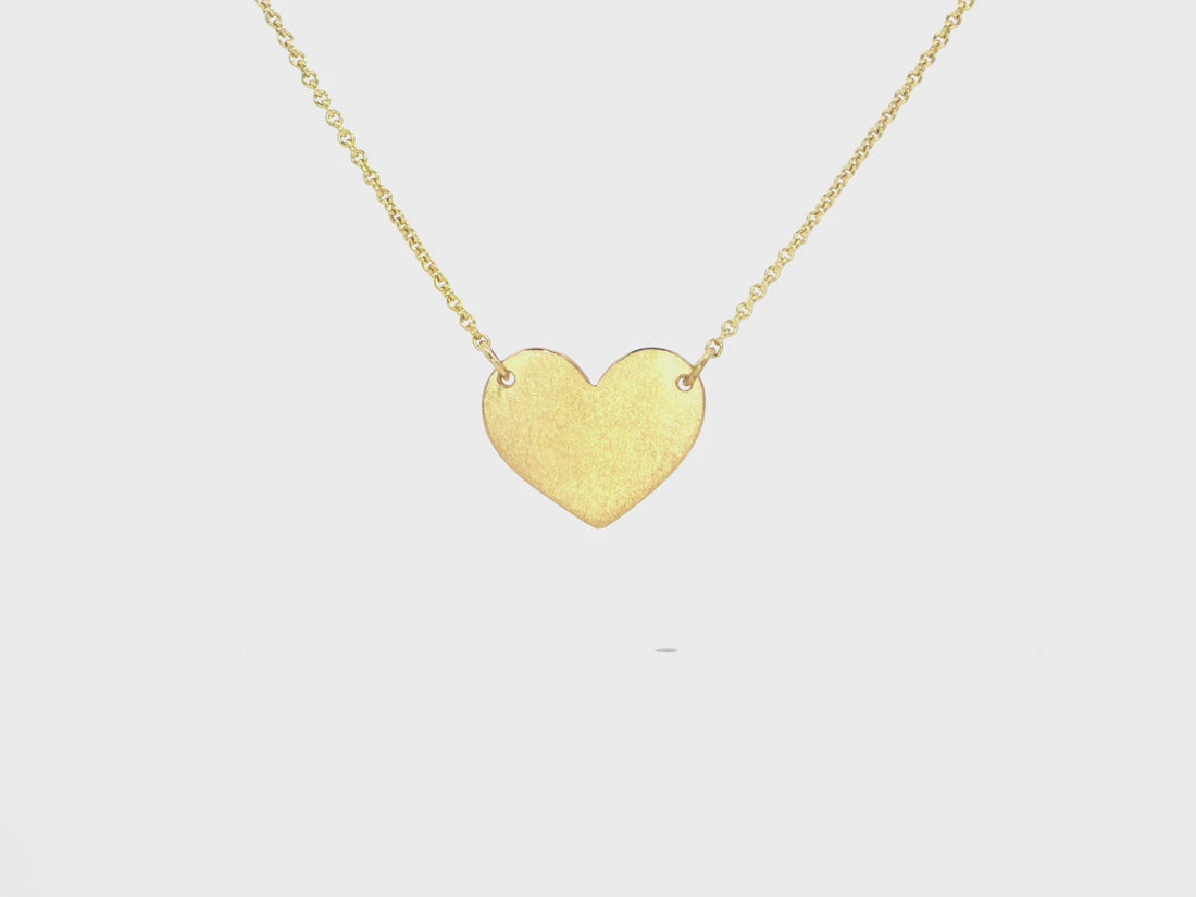 Herzkette mit ausgesägtem Herz – 18kt Gelbgold