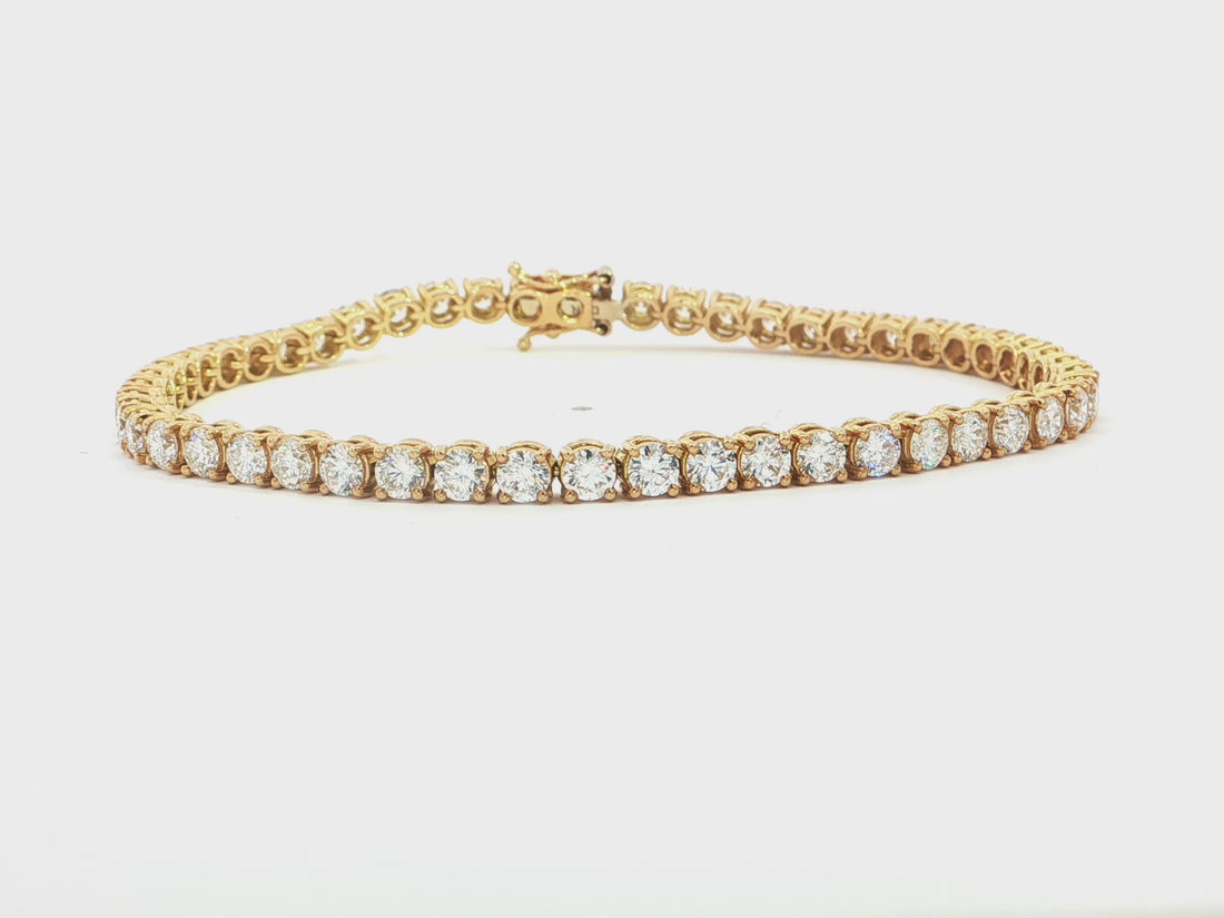 Tennisarmband 4-er Krappe aus 18kt Gelbgold mit 6 ct Brillanten