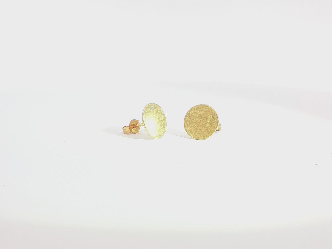 Ohrstecker aus 18kt Gelbgold – flache Plättchen